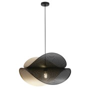Lampadario design Rhei metallo forato nero a doppia vela