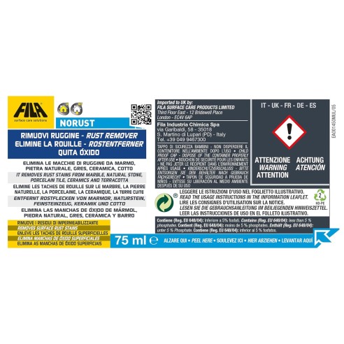 Smacchiatore rimuovi ruggine FILA NORUST 75ml