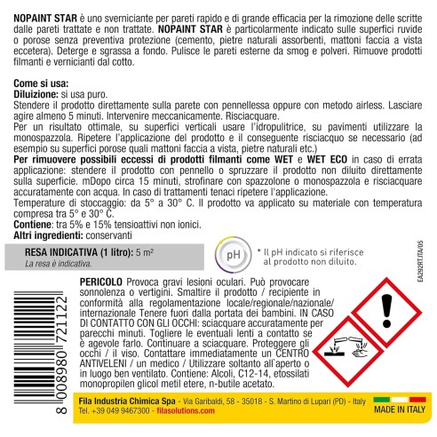 Pulitore gel pareti FILA NOPAINT STAR 1L