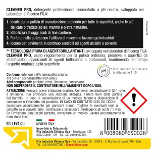 Detergente concentrato neutro FILA CLEANER PRO 1L 2