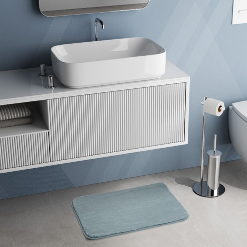 Gedy Fuzzy tappeto bagno azzurro polvere ambientato