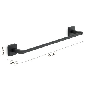 Gedy Tonga portasalviette 45 cm nero matt 2