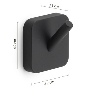 Set 2 appendiabiti in acciaio inox nero opaco Tonga di Gedy 2