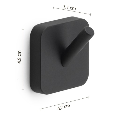 Set 2 appendiabiti in acciaio inox nero opaco Tonga di Gedy