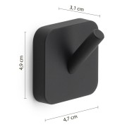 Set 2 appendiabiti in acciaio inox nero opaco Tonga di Gedy