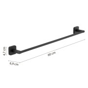 Portasalviette 60 cm in acciaio inox nero opaco Tonga di Gedy