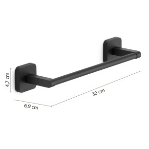 Gedy Tonga portasalviette nero matt 30 cm 2