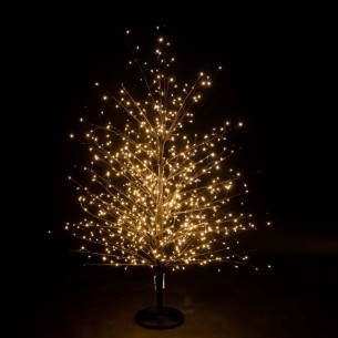 Albero di Natale 800 micro LED bianco caldo H120 cm nero Mercury 59614