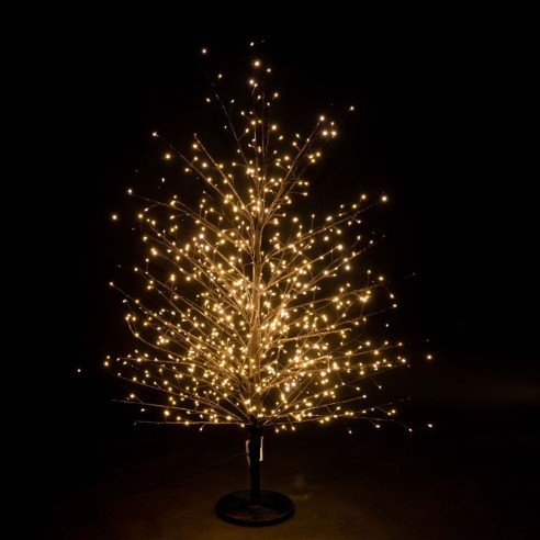 Albero di Natale 800 micro LED bianco caldo H120 cm nero Mercury 59614