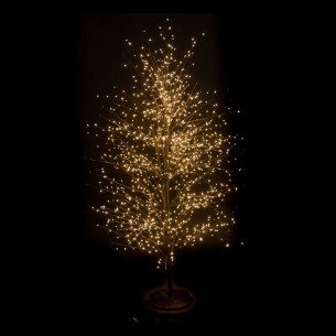 Albero di Natale 1800 micro LED bianco caldo H180 cm nero Mercury 59638
