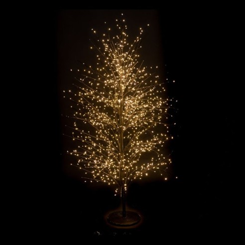 Albero di Natale 1800 micro LED bianco caldo H180 cm nero Mercury 59638