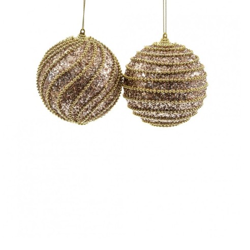 Pallina di Natale sfera in polyfoam oro Ø 10 cm assortita Mercury 57323