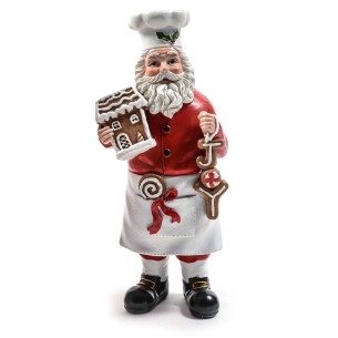 Decorazione natalizia Babbo Natale in resina chef H27,5 cm Mercury 15734