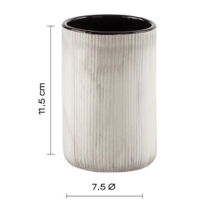 Gedy Naomi bicchiere porta spazzolini ceramica grigio 2