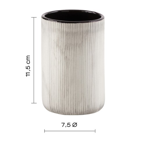 Naomi porta spazzolini ceramica grigio