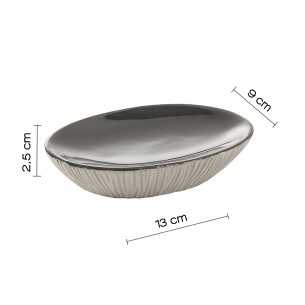 Gedy Naomi portasapone ceramica grigio chiaro 2