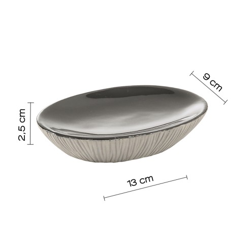 Gedy Naomi portasapone ceramica grigio chiaro