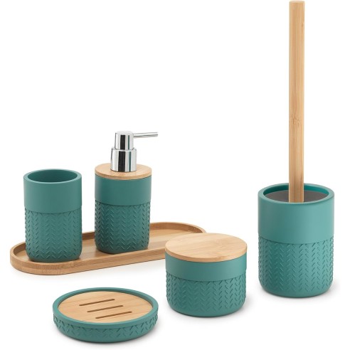 linea di accessori bagno Thea di Gedy naturale/verde