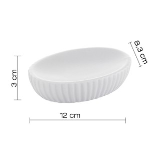 Marika portasapone ceramica bianco 2