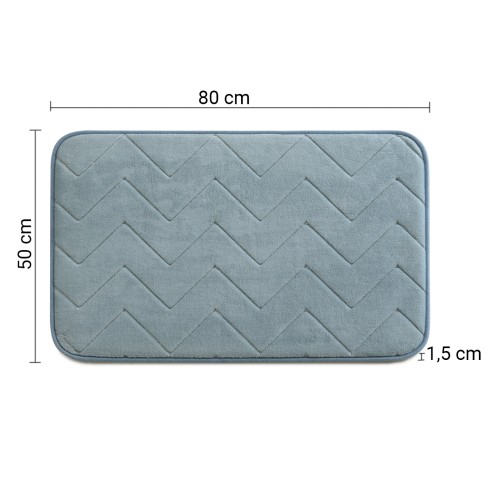 Mousse tappeto bagno memory foam azzurro polvere