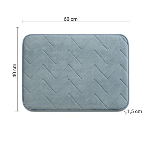 Mousse tappeto bagno memory foam azzurro polvere 2