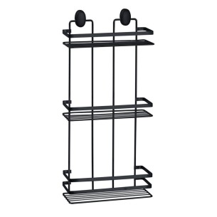 Portasapone doccia rettangolare 3 ripiani acciaio nero Cover Black dimensioni 2