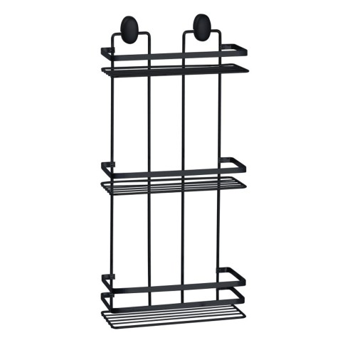 Mensola doccia rettangolare 3 ripiani acciaio nero Cover Black