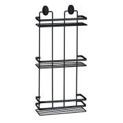 Mensola doccia rettangolare 3 ripiani acciaio nero Cover Black