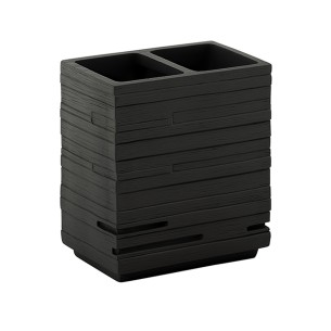 Gedy Quadrotto bicchiere porta spazzolini nero