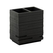Gedy Quadrotto bicchiere porta spazzolini nero