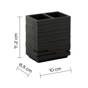 Gedy Quadrotto bicchiere porta spazzolini nero dimensioni