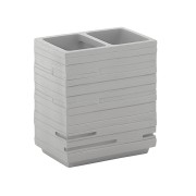 Gedy Quadrotto bicchiere porta spazzolini grigio