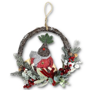 Corona di Natale ghirlanda con renna Ø 37 cm Yagos Selection YZ20231358