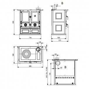 Cucina a legna Rosetta 5.0 Maiolica Bordeaux La Nordica 2