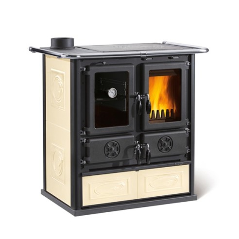 Cucina a legna Rosetta 5.0 SX Ceramica Panna La Nordica
