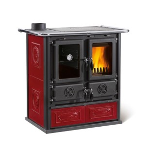 Cucina a legna Rosetta SX 5.0 VST Ceramica Bordeaux La Nordica