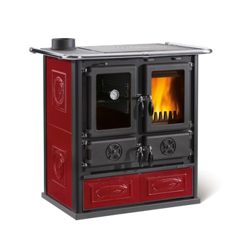 Cucina a legna Rosetta SX 5.0 VST Ceramica Bordeaux La Nordica