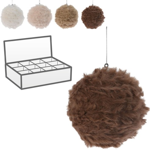 Pallina di Natale sfera in soffice peluche Ø 8 cm assortito H&S AHR002000