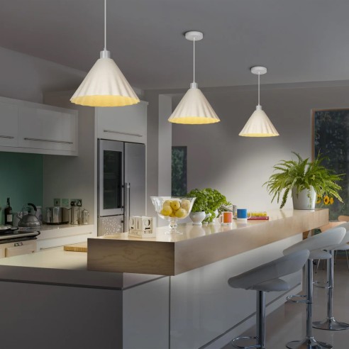 Lampada a sospensione Ledvance Decor Pulp bianco, E27 ambientata