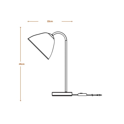 Lampada da tavolo Ledvance Decor Camel Bell bianco, dimensioni