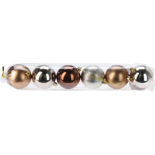 Palline di Natale amber Ø 7 cm confezione da 6 pezzi H&S CAR101060