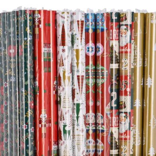 Rotolo carta regalo pacchi regalo Natale Merry Christmas 70x200 cm assortito H&S Collection PPN102410