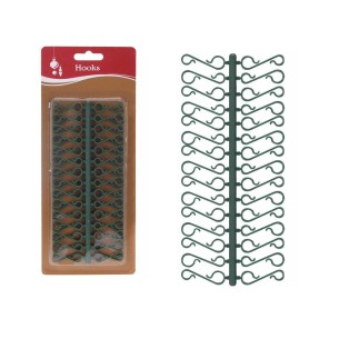 Gancetti per palline di Natale 60 pezzi plastica verde H&S AWR000080 2