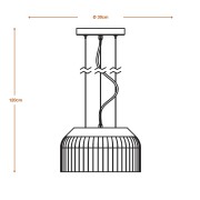 Lampadario in gesso Ledvance Decor Plaster Routes bianco, E27 dimensioni