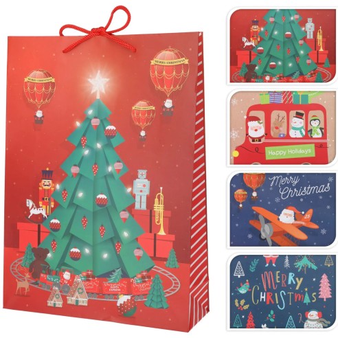 Borsa regalo carta natalizia 23 cm assortito H&S ABD110600