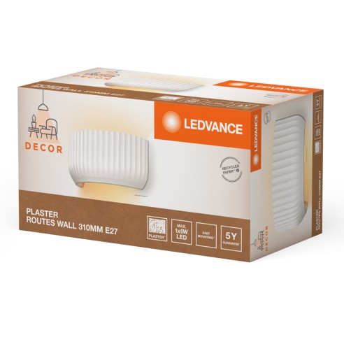 Applique in gesso Ledvance Decor Plaster Flat bianco, E27