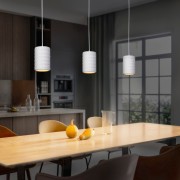 Lampadario in gesso Ledvance Decor Plaster Tube bianco, ambientata