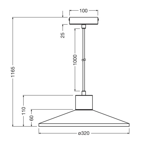 Lampadario in gesso Ledvance Decor Plaster Wood bianco, dimensioni