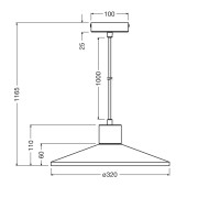 Lampadario in gesso Ledvance Decor Plaster Wood bianco, dimensioni