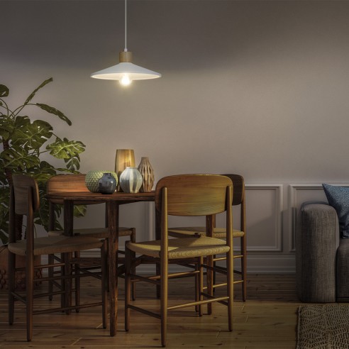 Lampadario in gesso Ledvance Decor Plaster Wood bianco, ambientata